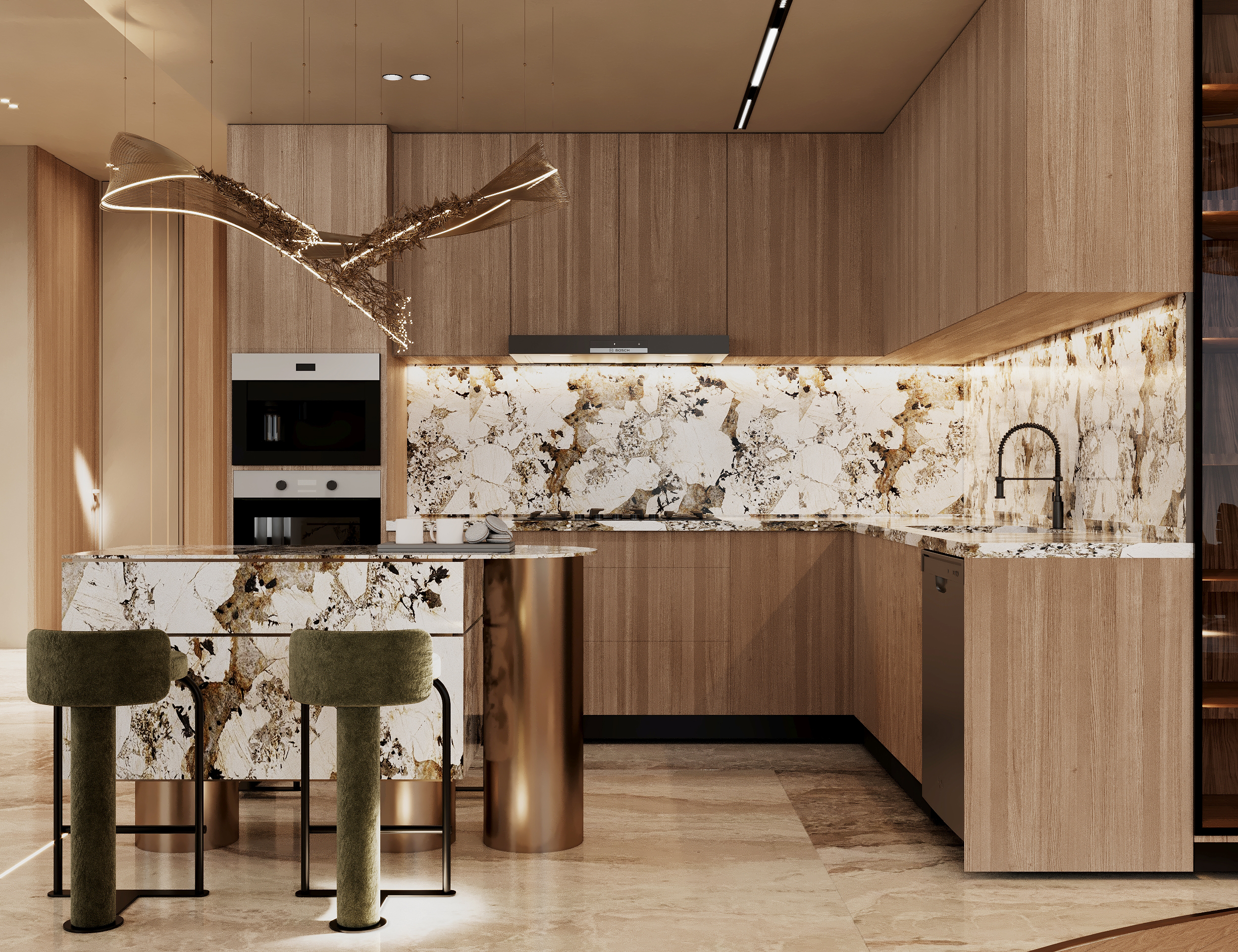 Burj Khalifa - Five bedroom apartment — Residential interior design, Dubai, UAE (view 8) | تصميم شقق برج خليفة, ديكور شقق دبي, تشطيب شقق فاخرة دبي, تصميم داخلي 5 غرف, ديكورات شقق دبي الإمارات | Burj Khalifa apartment design, Dubai luxury apartment interior, 5-bedroom apartment finishing, premium residential design Dubai